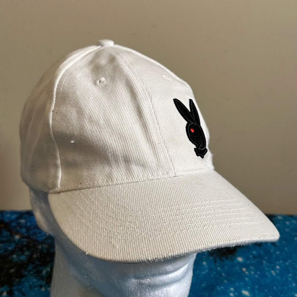Playboy Bunny Logo White Cotton Adjustable hat one size